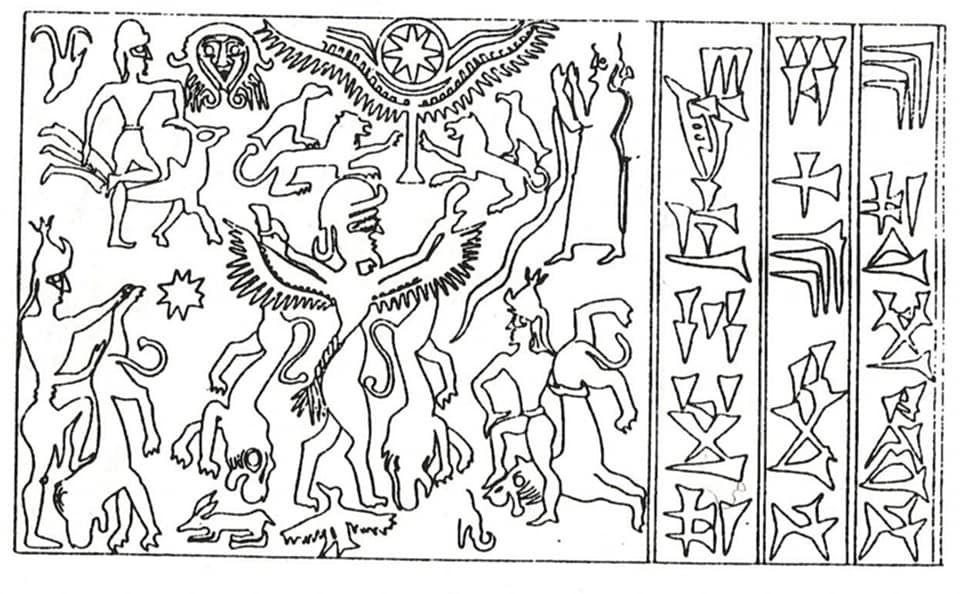 Միտանիի՝ Նաիրիի արքա Սոստատարի կնիքի պատկերը (ն.թ.ա 15-րդ դար)