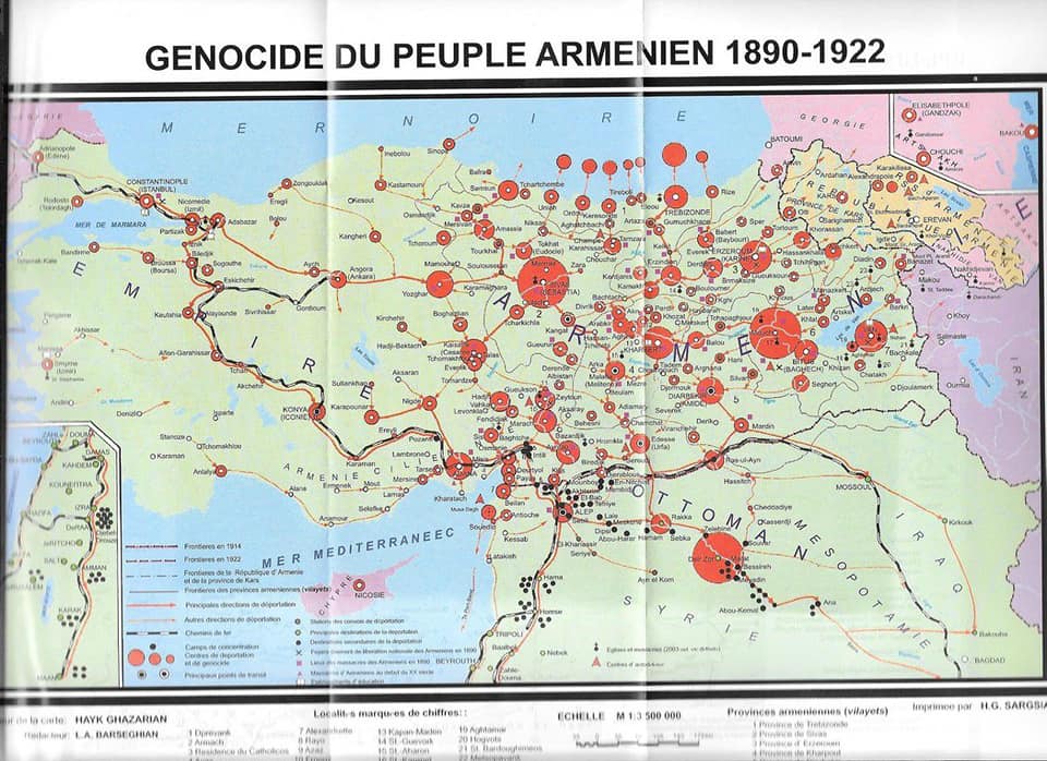 1890 -1922 թվականներին Հայերի նկատմամբ իրագործված ցեղասպանության շրջանները